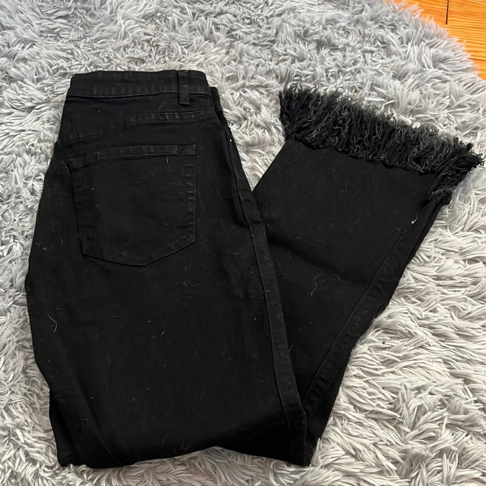Women’s black fringe jeans size 6